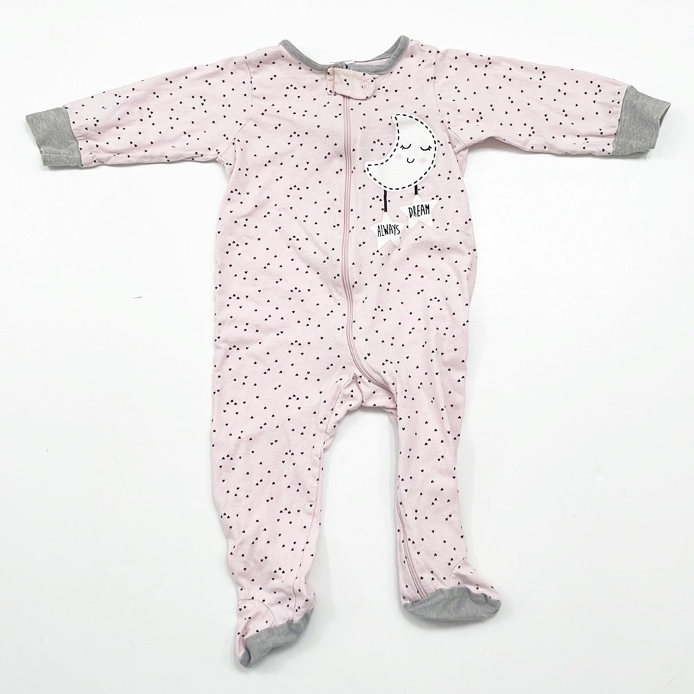 Gerber baby girls moon print zip up sleeper